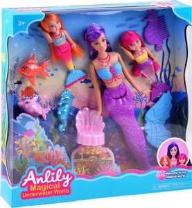 Anlily Anlily Zestaw lalki Syrenki kolorowe rybki ZA3921 8
