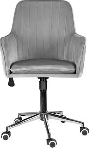 Szchara Krzesło TAPICEROWANE velvet szare do toaletki loft 10