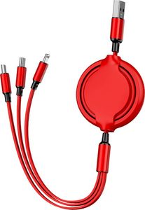 Kabel USB Co2 USB-A - USB-C + microUSB + Lightning 1 m Kolor wybierany losowo 7