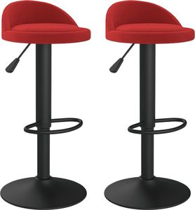 vidaXL Stołki barowe, 2 szt., winna czerwień, obite aksamitem 2