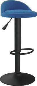 vidaXL Stołki barowe, 2 szt., niebieskie, obite aksamitem 3