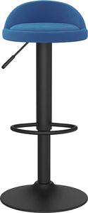 vidaXL Stołki barowe, 2 szt., niebieskie, obite aksamitem 4