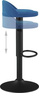 vidaXL Stołki barowe, 2 szt., niebieskie, obite aksamitem 7