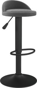 vidaXL Stołek barowy, ciemnoszary, obity aksamitem 2