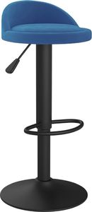 vidaXL Stołek barowy, niebieski, obity aksamitem 2