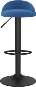 vidaXL Stołek barowy, niebieski, obity aksamitem 3