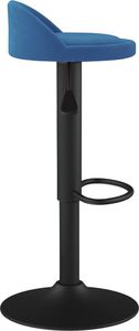 vidaXL Stołek barowy, niebieski, obity aksamitem 4