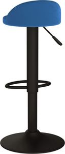 vidaXL Stołek barowy, niebieski, obity aksamitem 5