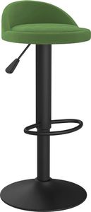 vidaXL Stołek barowy, ciemnozielony, obity aksamitem 2
