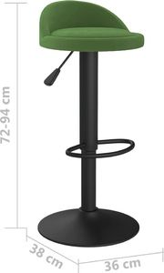 vidaXL Stołek barowy, ciemnozielony, obity aksamitem 8