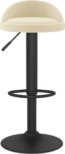 vidaXL Stołki barowe, 2 szt., kremowe, obite aksamitem 4