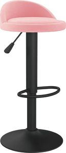 vidaXL Stołek barowy, różowy, obity aksamitem 2