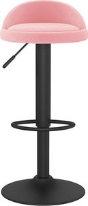 vidaXL Stołek barowy, różowy, obity aksamitem 3