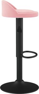 vidaXL Stołek barowy, różowy, obity aksamitem 4