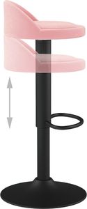 vidaXL Stołek barowy, różowy, obity aksamitem 6
