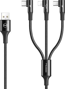 Kabel USB Mcdodo USB-A - USB-C + microUSB + Lightning 1.2 m Czarny 1