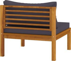 vidaXL 3-cz. zestaw wypoczynkowy do ogrodu, z ciemnoszarymi poduszkami 7