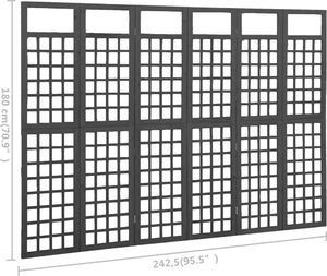 vidaXL Parawan pokojowy 6-panelowy/trejaż, drewno jodłowe, 242,5x180cm 6