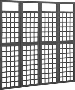 vidaXL Parawan pokojowy 4-panelowy/trejaż, drewno jodłowe, 161x180 cm 2
