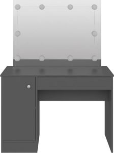 vidaXL Toaletka z oświetleniem LED, 110x55x145 cm, MDF, szara 3