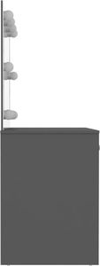 vidaXL Toaletka z oświetleniem LED, 110x55x145 cm, MDF, szara 4
