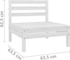 vidaXL 6-cz. zestaw wypoczynkowy do ogrodu, biały, drewno sosnowe 7