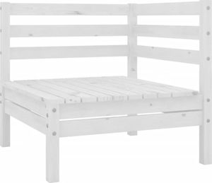 vidaXL 5-cz. zestaw mebli wypoczynkowych do ogrodu, biały, sosnowy 3