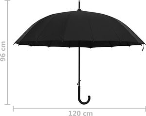 vidaXL Parasolka automatyczna, czarna, 120 cm 6