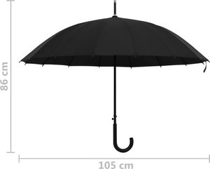 vidaXL Parasolka automatyczna, czarna, 105 cm 6