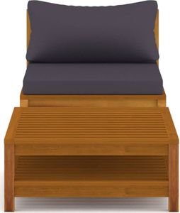 vidaXL 2-cz. zestaw wypoczynkowy do ogrodu, z ciemnoszarymi poduszkami 3