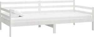vidaXL Łóżko dzienne z materacem, 90x200 cm, białe, drewno sosnowe 4
