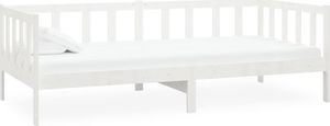 vidaXL Łóżko dzienne z materacem, 90x200 cm, białe, drewno sosnowe 4