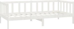vidaXL Łóżko dzienne z materacem, 90x200 cm, białe, drewno sosnowe 5