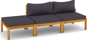 vidaXL 3-cz. zestaw wypoczynkowy do ogrodu, z poduszkami, akacjowy 2