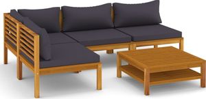 vidaXL 5-cz. zestaw wypoczynkowy do ogrodu, z poduszkami, akacjowy 2