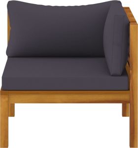 vidaXL 3-osobowa sofa ogrodowa z poduszkami, lite drewno akacjowe 4