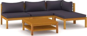 vidaXL 5-cz. zestaw wypoczynkowy do ogrodu, z poduszkami, akacjowy 2
