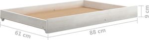 vidaXL Łóżko wysuwane, 2 x (90x200) cm, białe, lite drewno sosnowe 7
