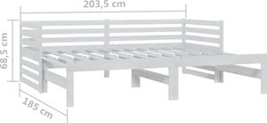 vidaXL Łóżko wysuwane, 2 x (90x200) cm, białe, lite drewno sosnowe 8
