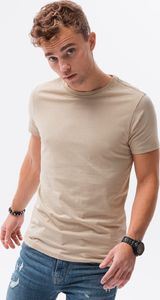 Ombre T-shirt męski bawełniany basic S1370 - ciepłoszary S 1