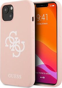 Guess Guess GUHCP13SLS4GWPI iPhone 13 mini 5,4" różowy/pink hard case Silicone 4G Logo 1