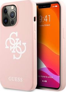 Guess Guess GUHCP13LLS4GWPI iPhone 13 Pro / 13 6,1" różowy/pink hard case Silicone 4G Logo 1