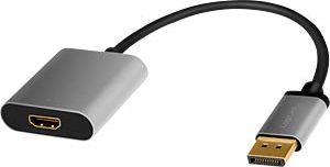Adapter AV LogiLink DisplayPort - HDMI szary (CDA0108) 1
