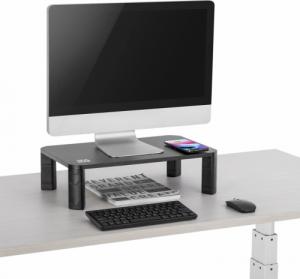 Ergooffice.eu Podstawka stolik pod monitor ERGOOFFICE.EU, regulowana, z ładowarką bezprzewodową Qi, max 20kg, 17-32", ER-415 5