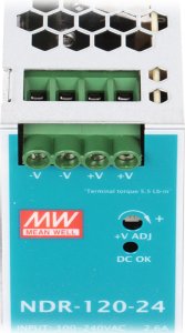 Mean Well Zasilacz impulsowy AC/DC na szyne DIN 120W 90-264VAC Uwyj 24VDC 5A NDR-120-24 3
