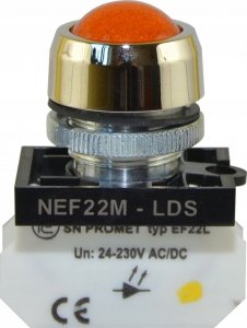 Promet Lampka NEF22 metalowa sferyczna błyskająca żółta W0-LD-NEF22MLDSB G 1