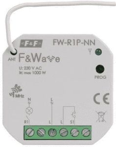 F&F Radiowy pojedyńczy przekaźnik wielofunkcyjny, do instalacji bez przewodu neutralnego F&ampWave FW-R1P-NN 1