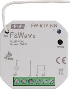 F&F Radiowy pojedyńczy przekaźnik wielofunkcyjny, do instalacji bez przewodu neutralnego F&ampWave FW-R1P-NN 2
