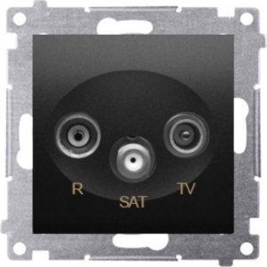 Kontakt-Simon Simon 54 Gniazdo antenowe R-TV-SAT przelotowe (moduł) czarny mat DASP.01/49 1