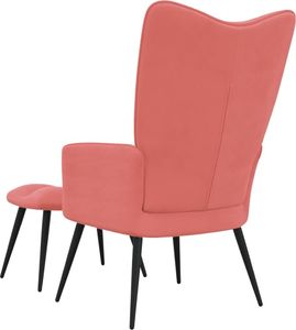 vidaXL Fotel z podnóżkiem, różowy, obity aksamitem 5